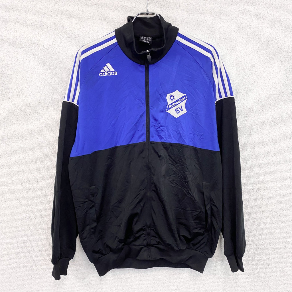 adidas　アディダス　トラックジャケット/ジャージ　刺繍ロゴ　青　ブルー　2XLサイズ
