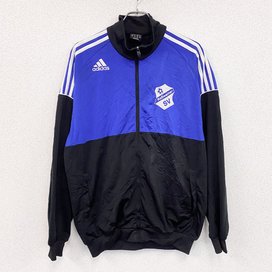 adidas　アディダス　トラックジャケット/ジャージ　刺繍ロゴ　青　ブルー　2XLサイズ