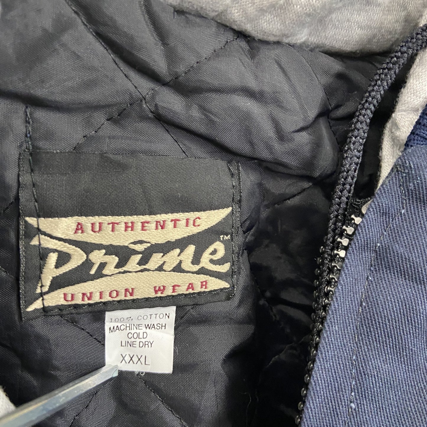 90s～　PNIME　UNION WEAR　フルジップダックパーカー　ヴィンテージ　紺　ネイビー　XXXLサイズ