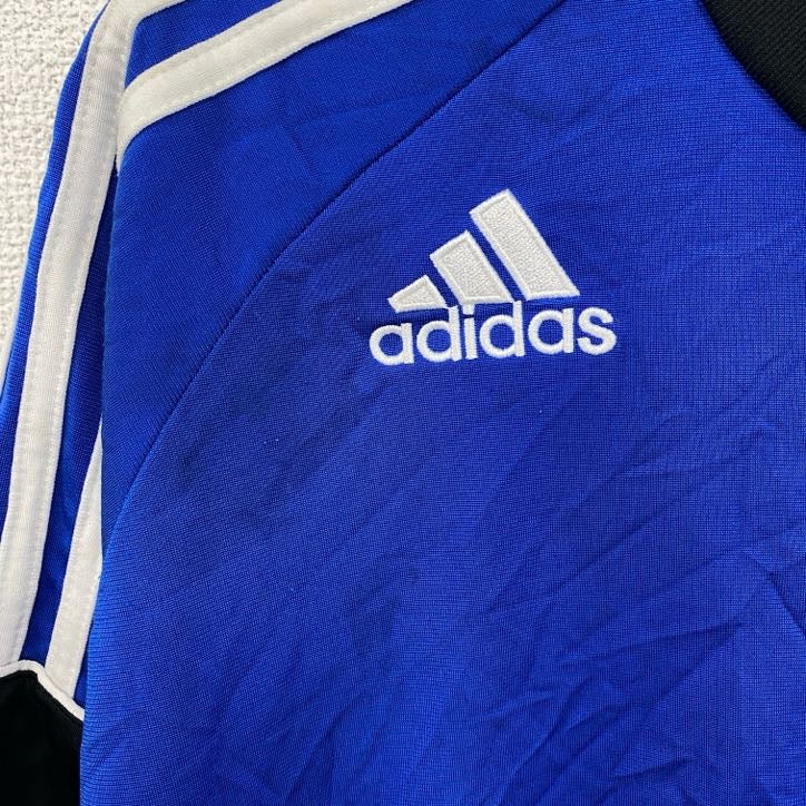 adidas　アディダス　トラックジャケット/ジャージ　刺繍ロゴ　青　ブルー　2XLサイズ