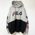 FILA　フィラ　スウェットパーカー/フーディー　デカロゴ　スポーツミックス　ビッグシルエット　グレー　ブラック　1XＬサイズ