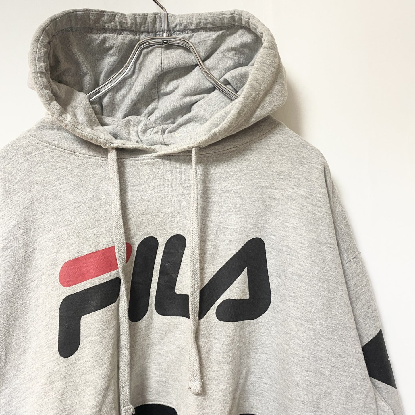 FILA　フィラ　スウェットパーカー/フーディー　デカロゴ　スポーツミックス　ビッグシルエット　グレー　ブラック　1XＬサイズ