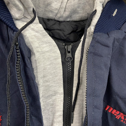 90s～　PNIME　UNION WEAR　フルジップダックパーカー　ヴィンテージ　紺　ネイビー　XXXLサイズ