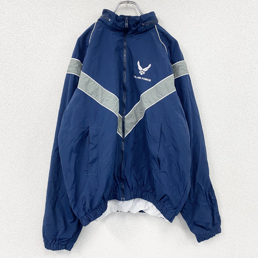 U.S.AIR FORCE　PTU　トレーニングジャケット　ナイロンジャケット　米軍　青　ブルー　Mサイズ