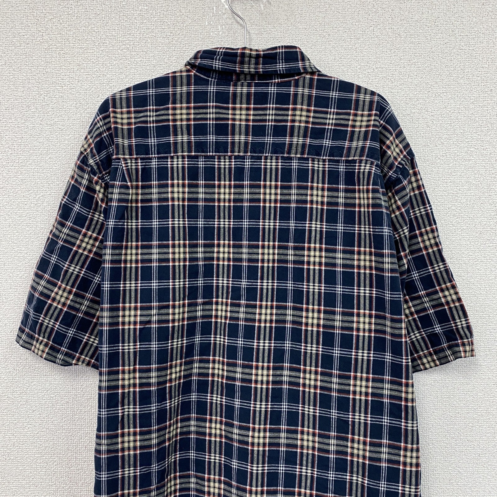 Carhartt　カーハート　半袖ボタンダウンシャツ　チェック柄　紺　ネイビー　XLサイズ