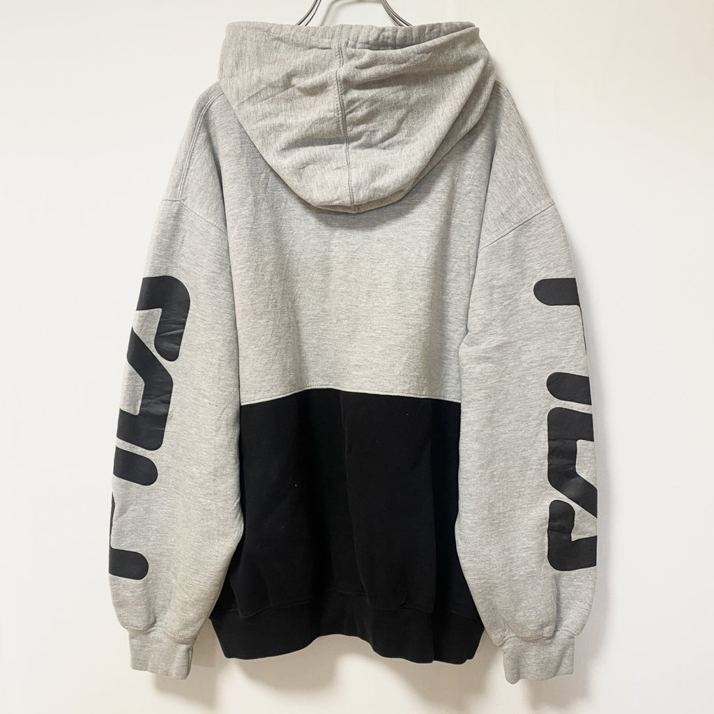 FILA　フィラ　スウェットパーカー/フーディー　デカロゴ　スポーツミックス　ビッグシルエット　グレー　ブラック　1XＬサイズ