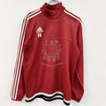 adidas　アディダス　ハーフジップトラックジャケット/ジャージ　デカロゴ　パフォーマンスロゴ　赤　レッド　Mサイス