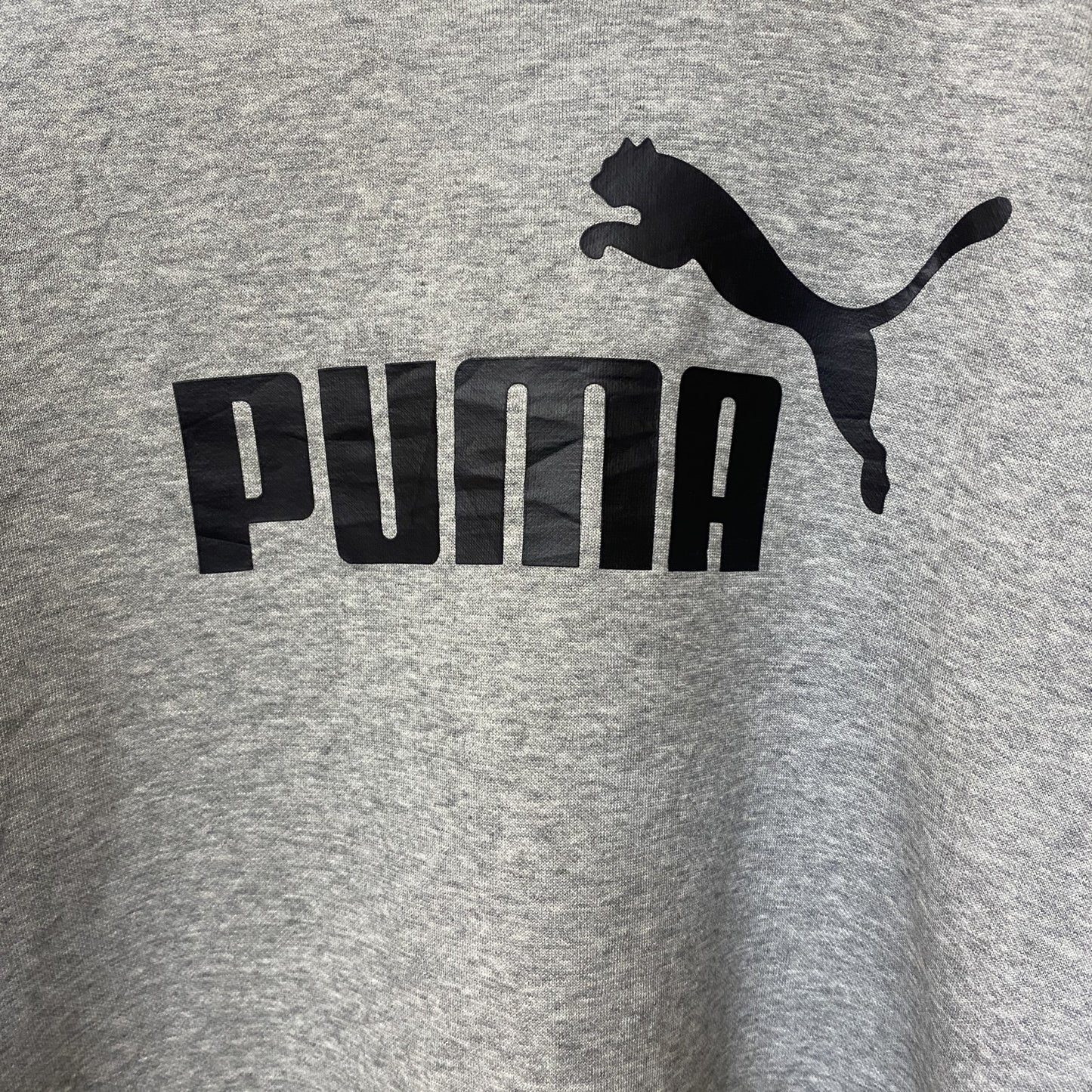 古着 used　PUMA プーマ　長袖フロントデザインスウェット　トレーナー　クルーネック　グレー　カジュアル　Mサイズ