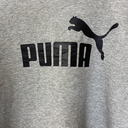 古着 used　PUMA プーマ　長袖フロントデザインスウェット　トレーナー　クルーネック　グレー　カジュアル　Mサイズ