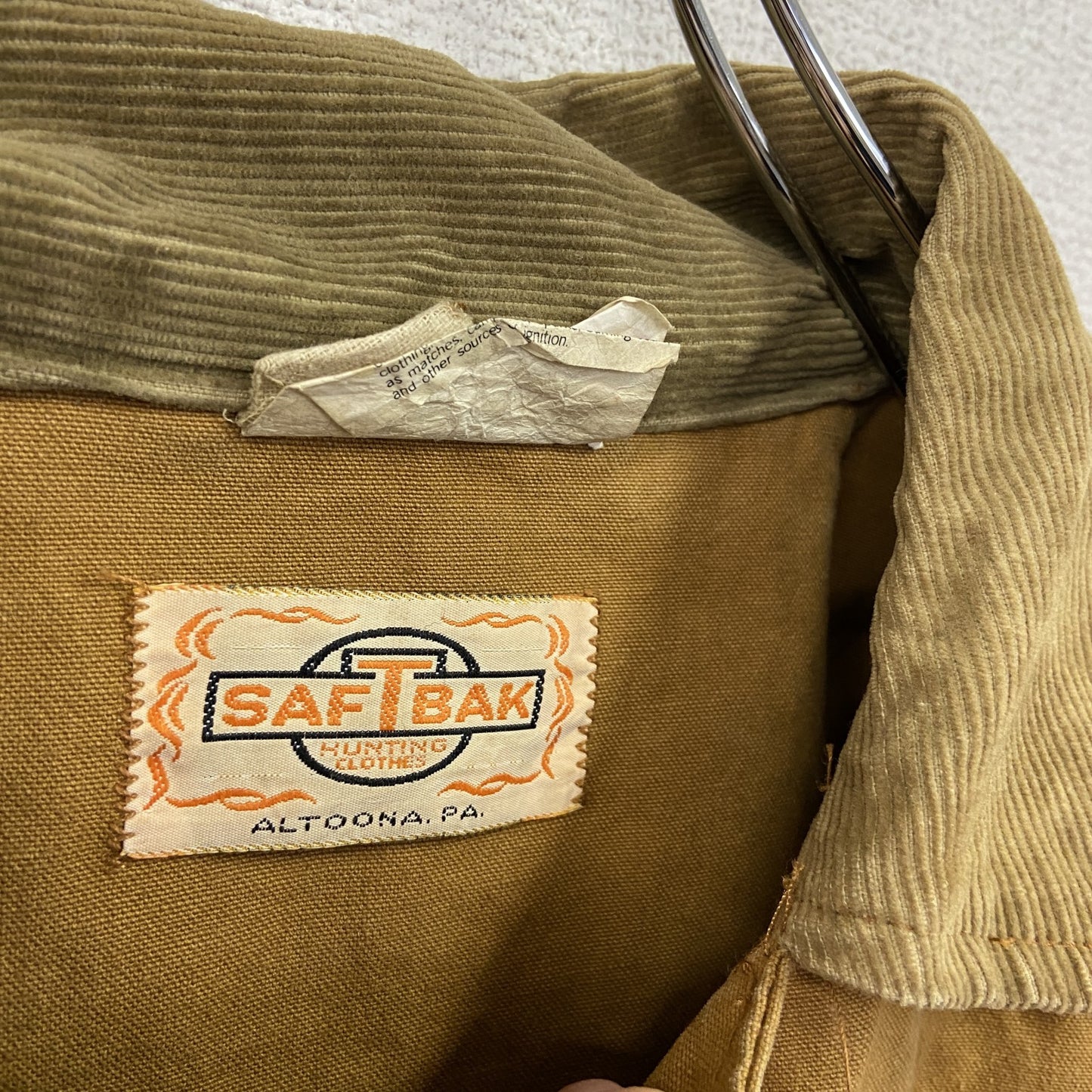 70s　SAF TBAK　サフトバック　ハンティングジャケット　コーデュロイカラー　ヴィンテージ　ベージュ