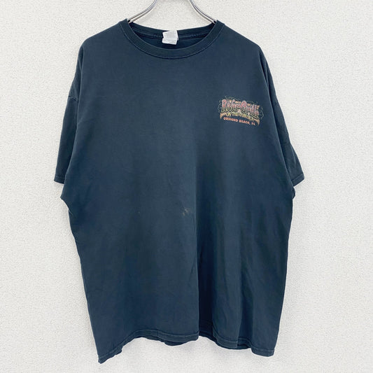 GILDAN　ギルダン　半袖Tシャツ　River Grill on the Tomoka　企業ロゴ　黒　ブラック　2XLサイズ