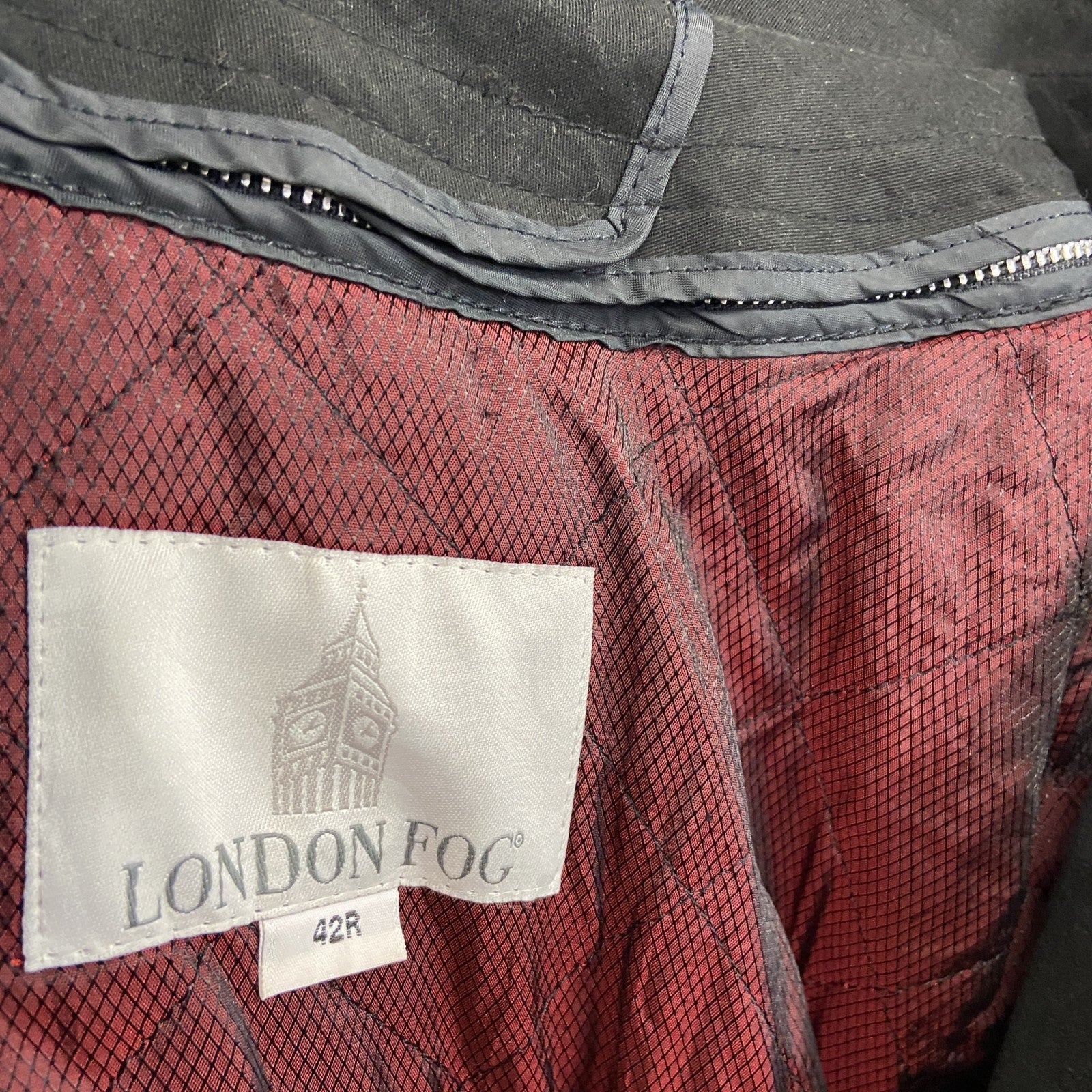 LONDON FOG　ロンドンフォグ　ダブルトレンチコート　黒　ブラック　42Rサイズ