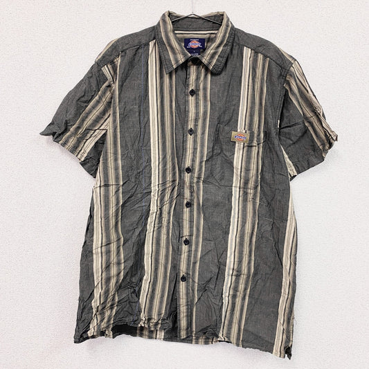 Dickies　ディッキーズ　半袖ボタンダウンシャツ　ボックスシルエット　ストライプ　マルチカラー　Lサイズ