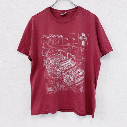 Haynes　半袖プリントTシャツ　ミニクーパー　赤　レッド　Mサイズ