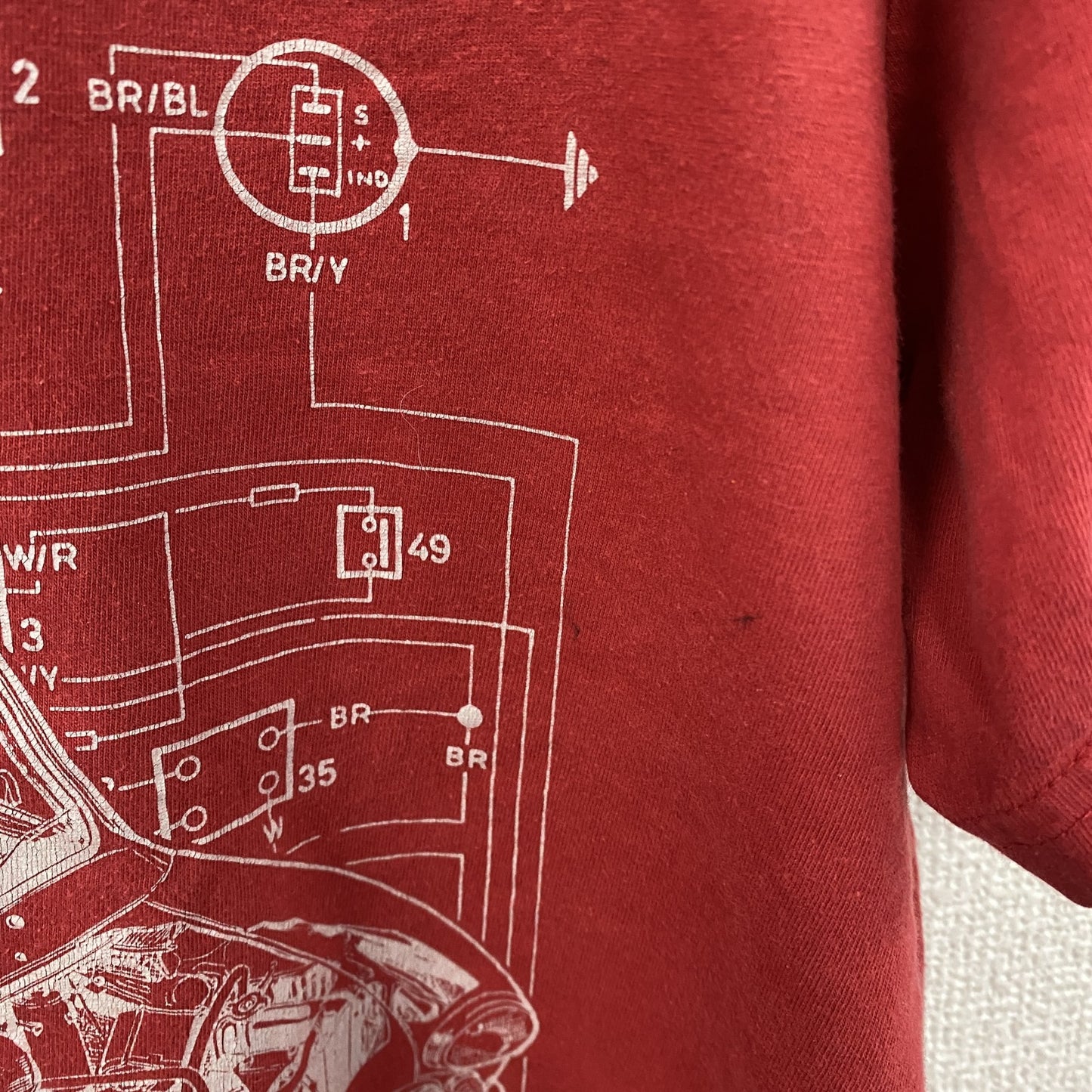 Haynes　半袖プリントTシャツ　ミニクーパー　赤　レッド　Mサイズ