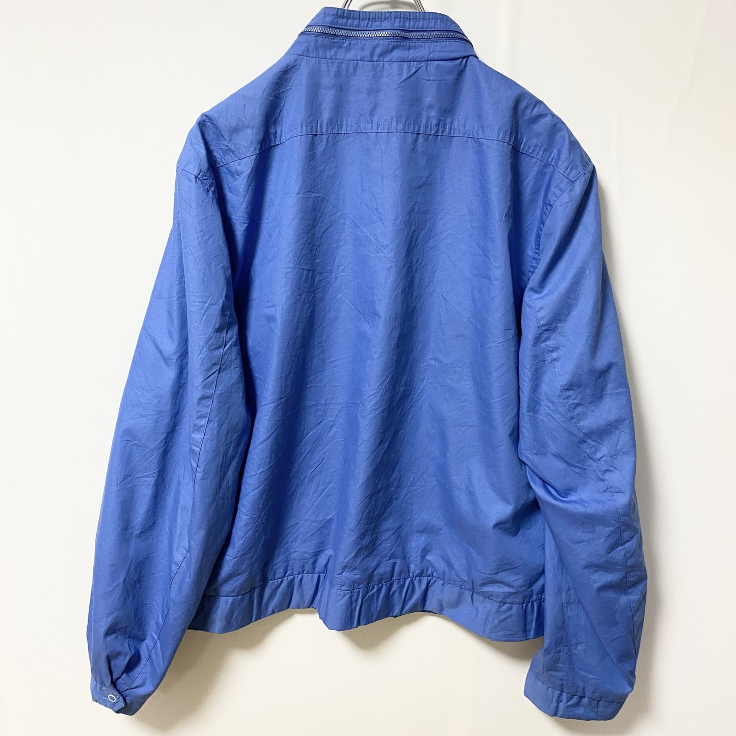 古着 used　Sport Crest　長袖フルジップナイロンジャケット　ジャンパー　レトロデザイン　ブルー　青　Mサイズ