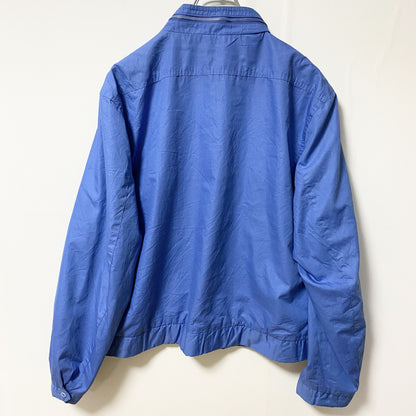 古着 used　Sport Crest　長袖フルジップナイロンジャケット　ジャンパー　レトロデザイン　ブルー　青　Mサイズ
