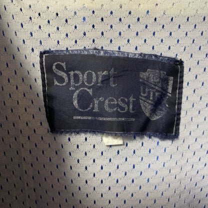 古着 used　Sport Crest　長袖フルジップナイロンジャケット　ジャンパー　レトロデザイン　ブルー　青　Mサイズ