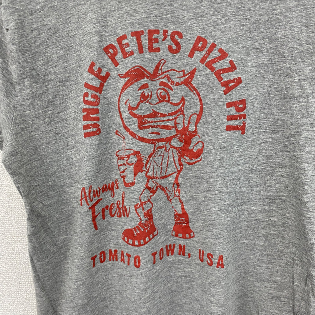 FORTNITE　フォートナイト　トマトヘッド　半袖プリントゲームTシャツ　キャラT　アーチプリント　灰色　グレー