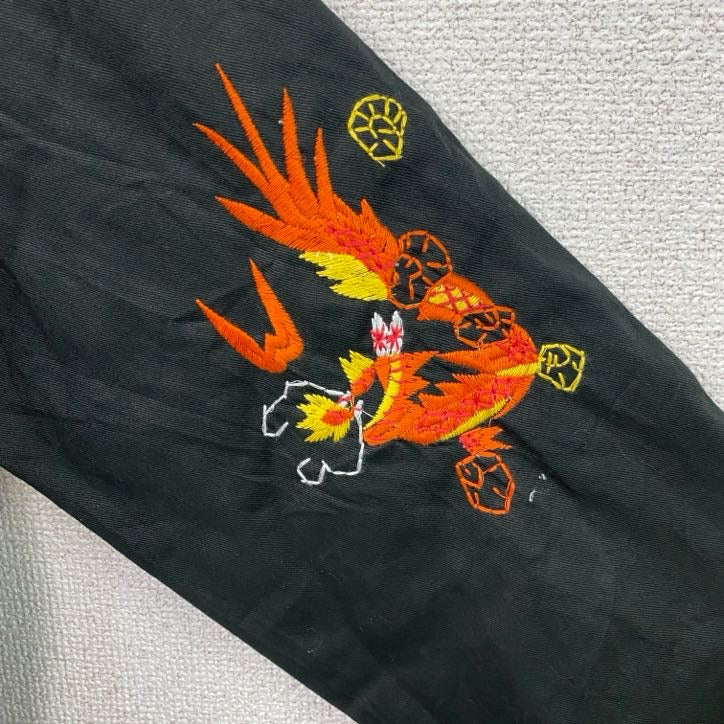 ベトジャン　ベトナムジャケット　スーベニアジャケット　ブルゾン　レプリカ　リメイク　刺繍　黒　ブラック　Lサイズ