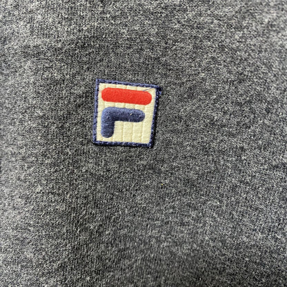FILA　フィラ　スウェット/トレーナー　刺繍ロゴ　ワンポイント　スポーツミックス　ビッグシルエット　ダークグレー　Lサイズ