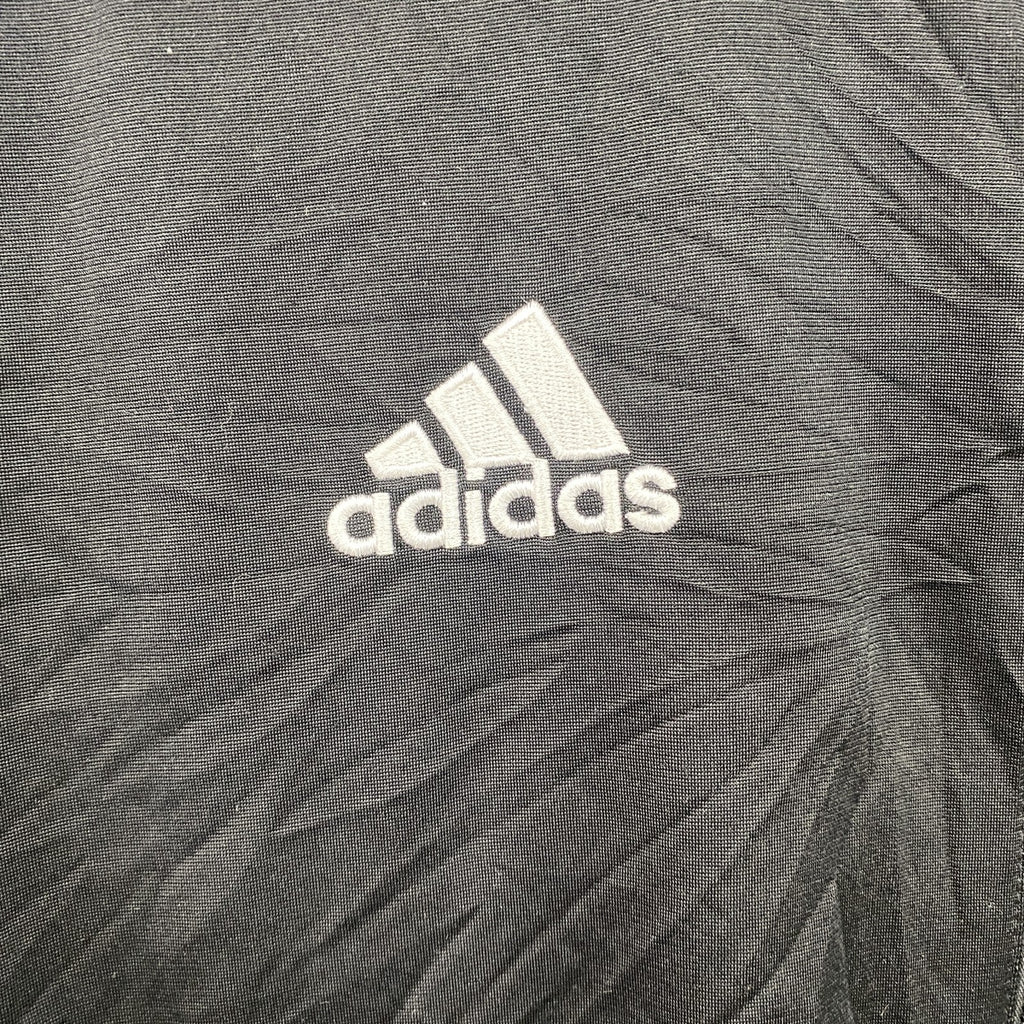 adidas　アディダス　トラックジャケット/ジャージ　刺繍ロゴ　黒　ブラック　2XLサイズ