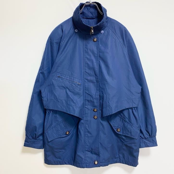 古着 used　Miss More　長袖ハイネックブルゾン　ジップアップジャンパー　紺　ネイビー　シンプル　秋冬服　レトロ