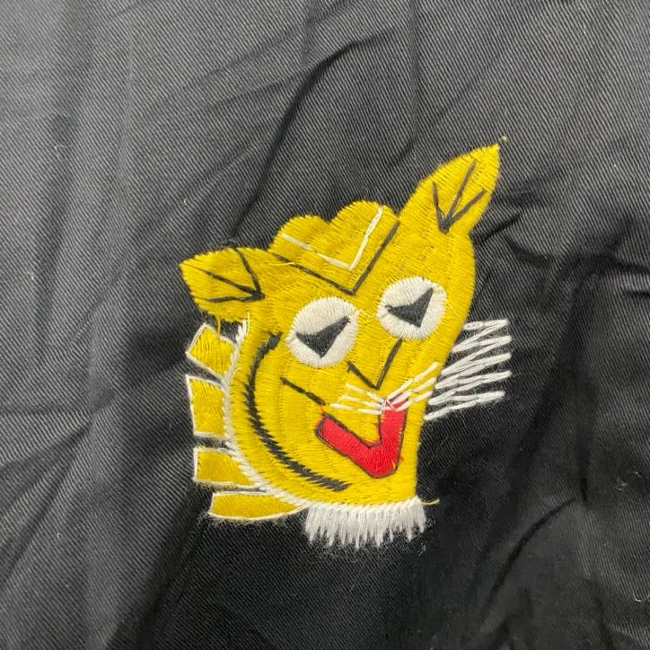 ベトジャン　ベトナムジャケット　スーベニアジャケット　ブルゾン　レプリカ　リメイク　刺繍　黒　ブラック　Lサイズ