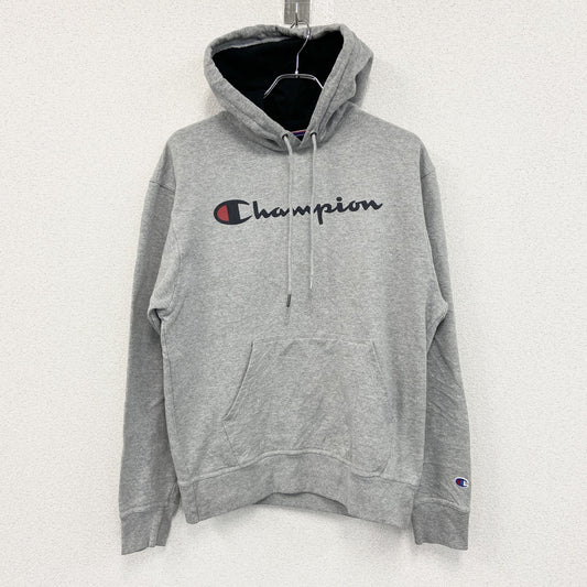 champion　チャンピオン　スウェットパーカー/フーディー　デカロゴ　刺繍ロゴ　ビッグシルエット　灰色　グレー　Mサイズ