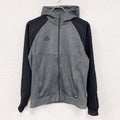 adidas　アディダス　フルジップパーカー/フーディー　バイカラー　灰色　グレー　Mサイズ