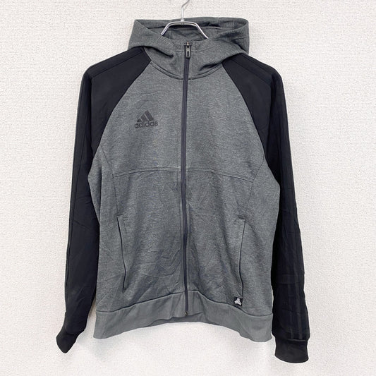 adidas　アディダス　フルジップパーカー/フーディー　バイカラー　灰色　グレー　Mサイズ