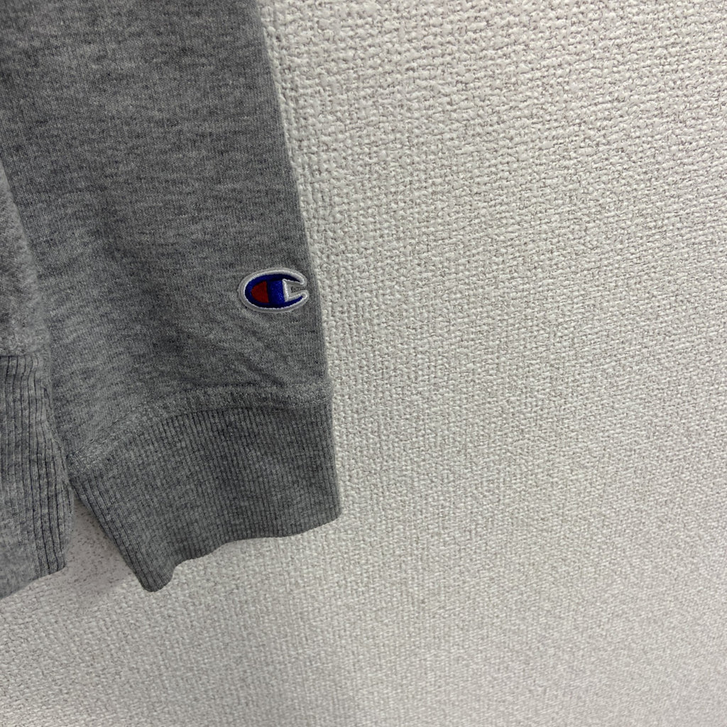 champion　チャンピオン　スウェットパーカー/フーディー　デカロゴ　刺繍ロゴ　ビッグシルエット　灰色　グレー　Mサイズ
