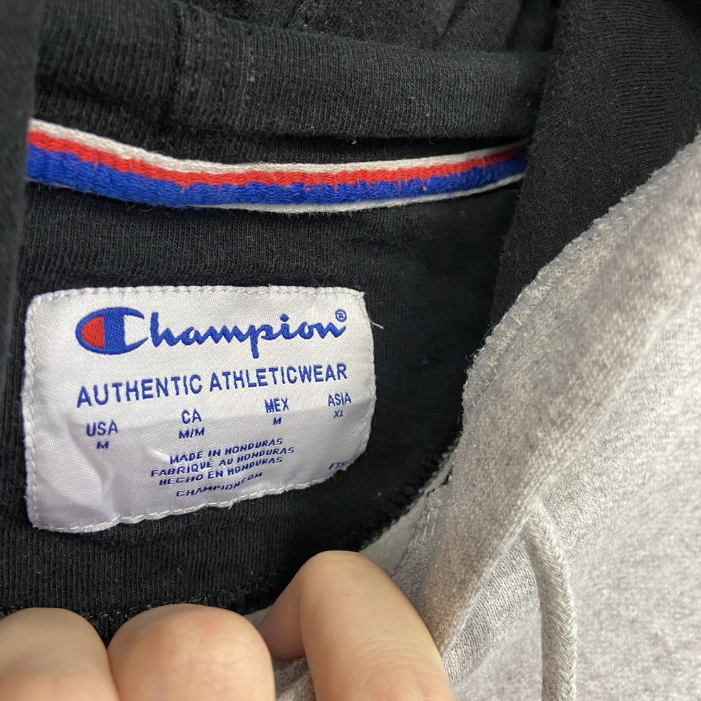 champion　チャンピオン　スウェットパーカー/フーディー　デカロゴ　刺繍ロゴ　ビッグシルエット　灰色　グレー　Mサイズ