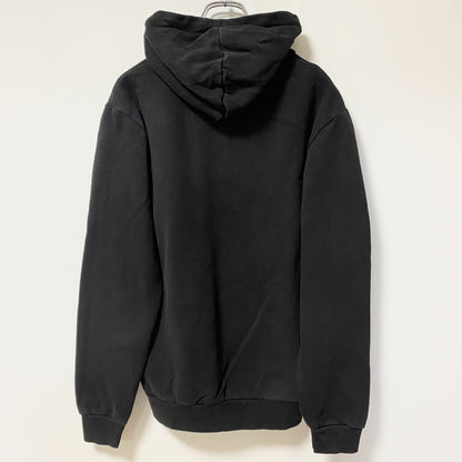 古着 used PUMA プーマ　長袖ワンポイントロゴデザインパーカー　フーディースウェット　黒　シンプル　Sサイズ