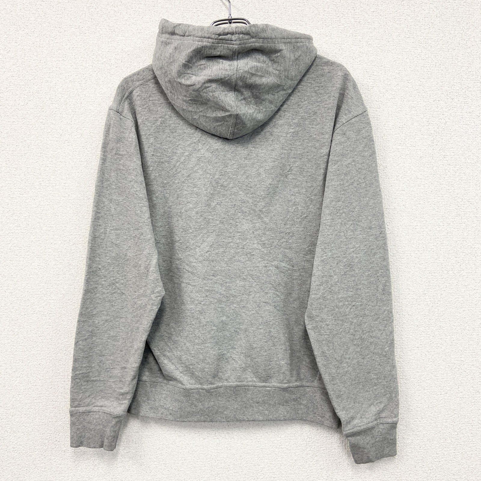 champion　チャンピオン　スウェットパーカー/フーディー　デカロゴ　刺繍ロゴ　ビッグシルエット　灰色　グレー　Mサイズ