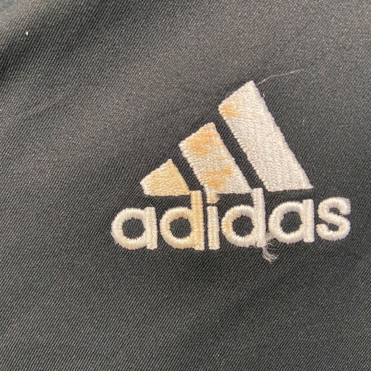 古着 used　adidas　アディダス　半袖ハーフジップトラックジャケット　ワンポイント刺繍ジャージ　ソフトボール　Lサイズ