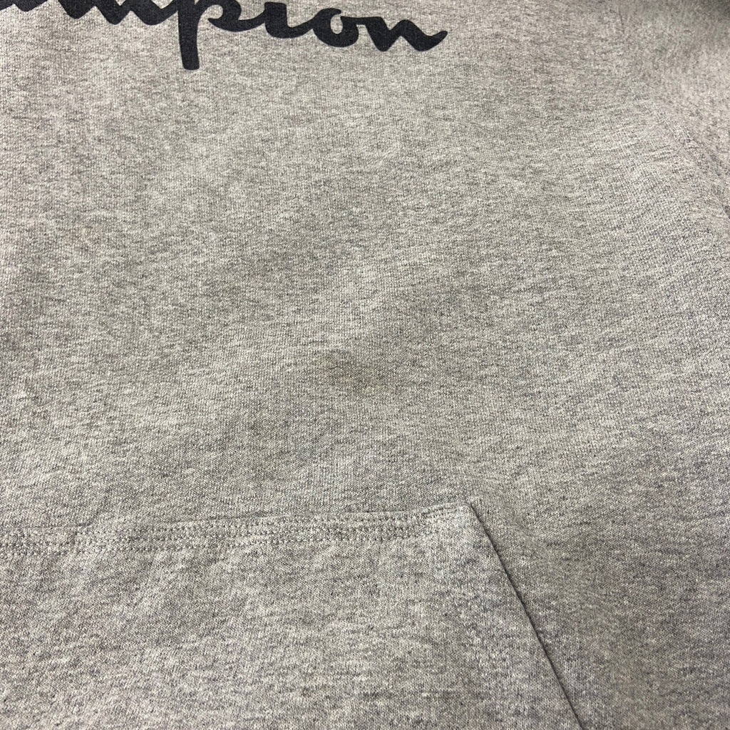 champion　チャンピオン　スウェットパーカー/フーディー　デカロゴ　刺繍ロゴ　ビッグシルエット　灰色　グレー　Mサイズ