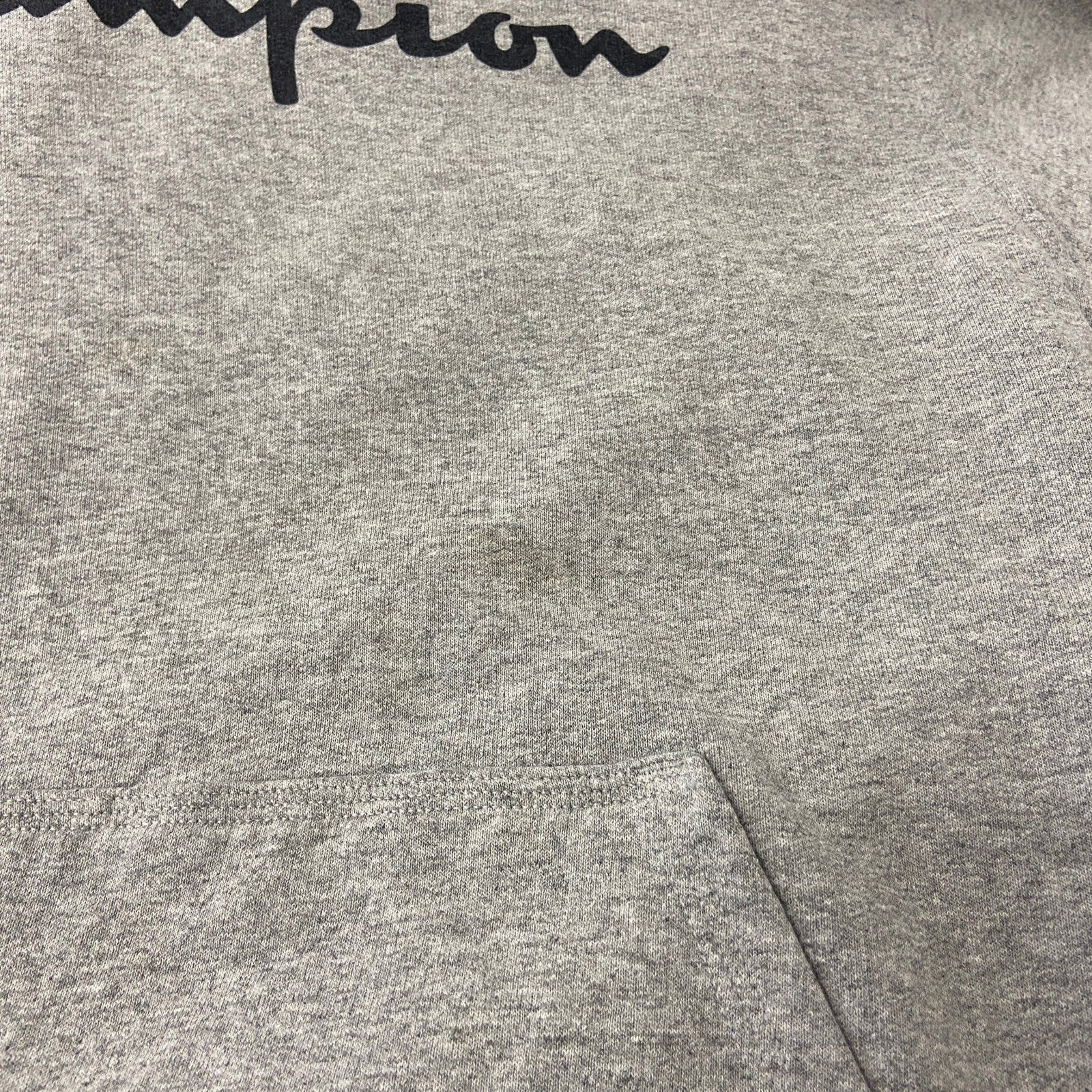 champion　チャンピオン　スウェットパーカー/フーディー　デカロゴ　刺繍ロゴ　ビッグシルエット　灰色　グレー　Mサイズ