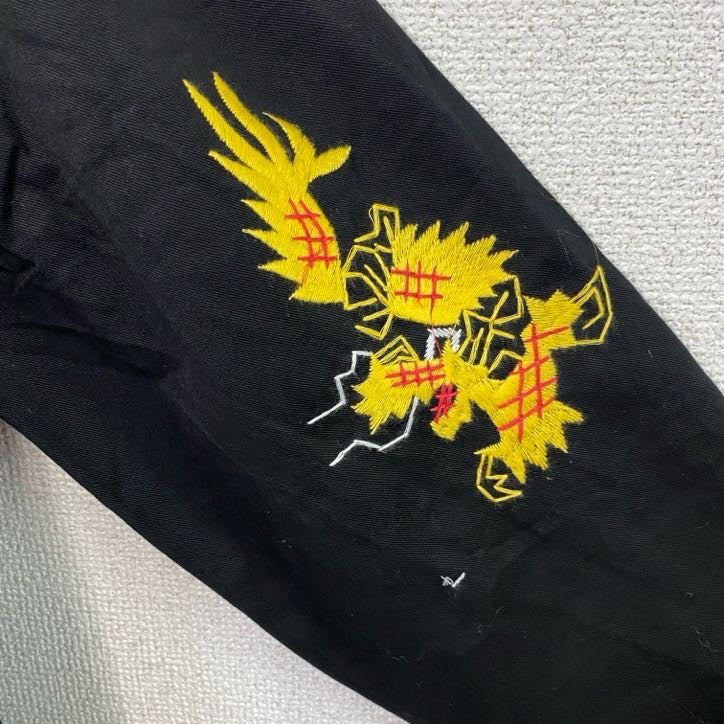 ベトジャン　ベトナムジャケット　スーベニアジャケット　ブルゾン　レプリカ　リメイク　刺繍　黒　ブラック　Lサイズ