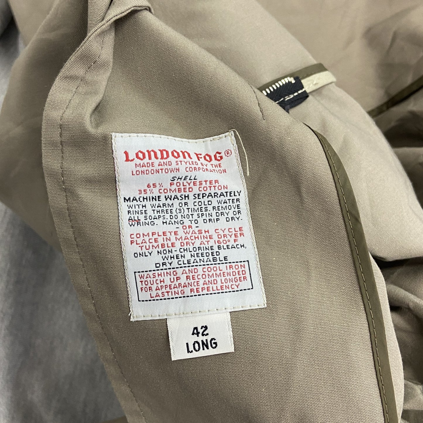 LONDON FOG　ロンドンフォグ　ロングコート　比翼仕立て　ローズグレー　42サイズ