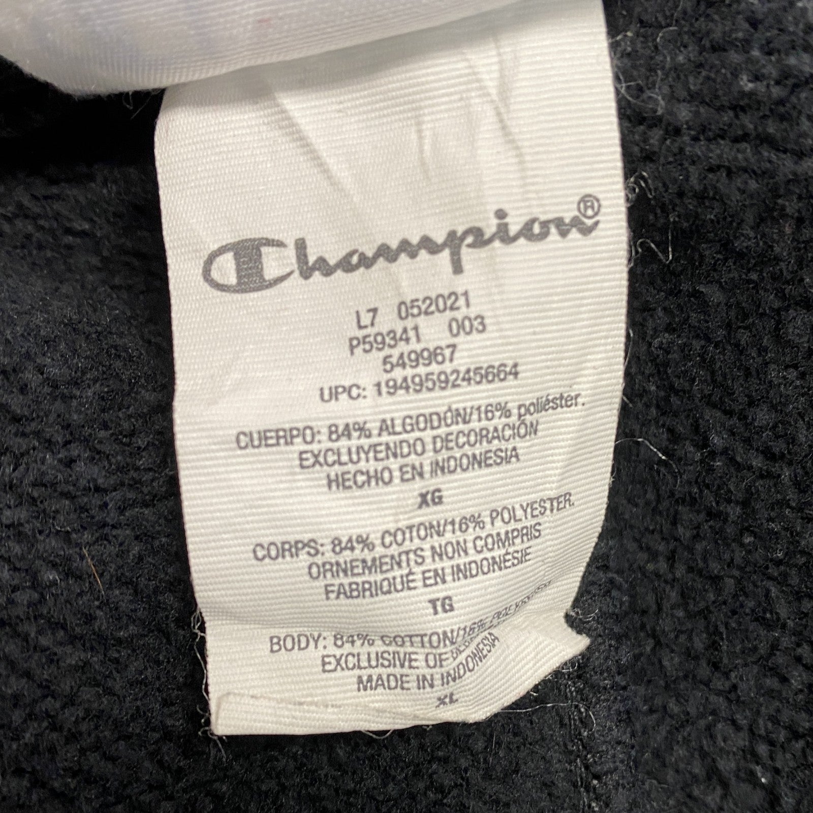 Champion　チャンピオン　リバースウィーブ　ジップアップスウェットパンツ　黒　ブラック　XLサイズ