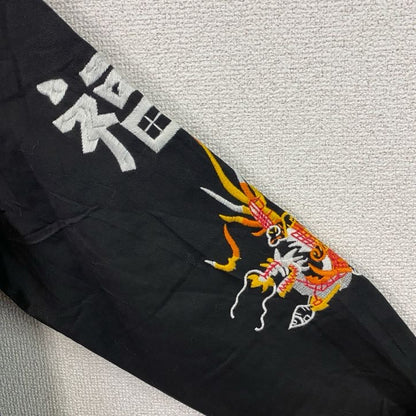 ベトジャン　ベトナムジャケット　スーベニアジャケット　ブルゾン　レプリカ　リメイク　刺繍　黒　ブラック