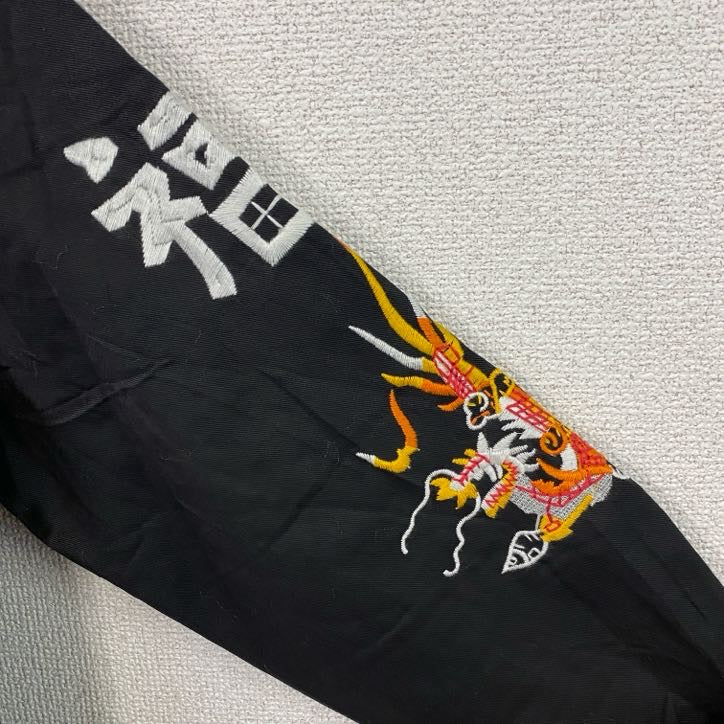 ベトジャン　ベトナムジャケット　スーベニアジャケット　ブルゾン　レプリカ　リメイク　刺繍　黒　ブラック