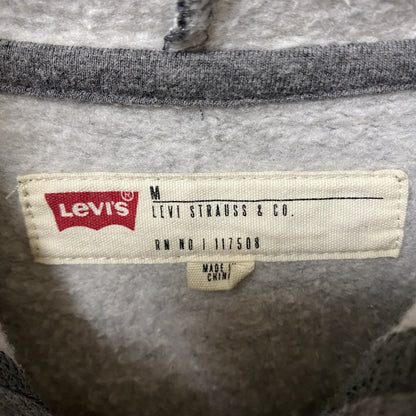 古着 used Levi’s リーバイス　長袖ビックポイントロゴデザインパーカー　フーディースウェット　グレー　Mサイズ