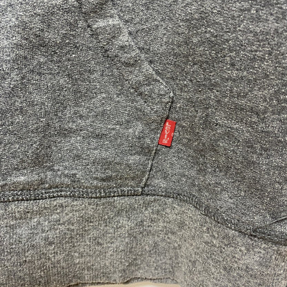 古着 used Levi’s リーバイス　長袖ビックポイントロゴデザインパーカー　フーディースウェット　グレー　Mサイズ