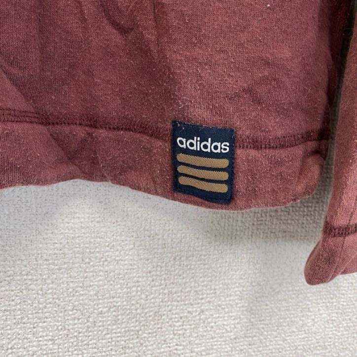 00s　adidas　アディダス　スウェット/トレーナー　ヴィンテージ　ロゴ刺　赤　ボルドー　Lサイズ