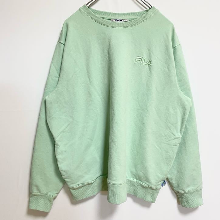 FILA　フィラ　スウェット/トレーナー　刺繍ロゴ　ワンポイント　スポーツミックス　緑　パステルグリーン　XXLサイズ