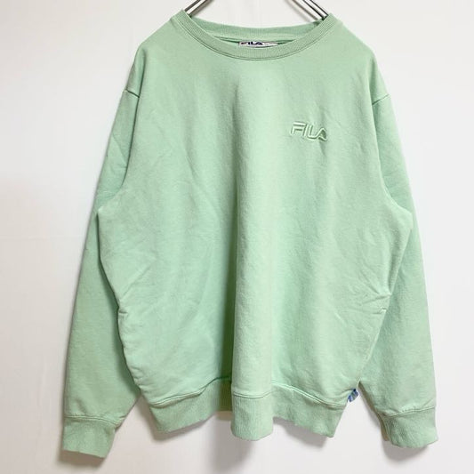 FILA　フィラ　スウェット/トレーナー　刺繍ロゴ　ワンポイント　スポーツミックス　緑　パステルグリーン　XXLサイズ