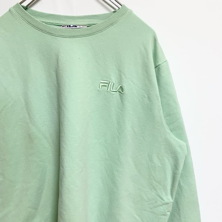 FILA　フィラ　スウェット/トレーナー　刺繍ロゴ　ワンポイント　スポーツミックス　緑　パステルグリーン　XXLサイズ