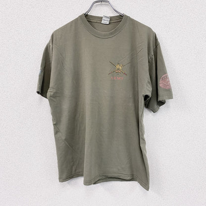 ～00s　JERZEES　ジャージーズ　ARMY　半袖プリントTシャツ　ヴィンテージ　カーキ　Lサイズ